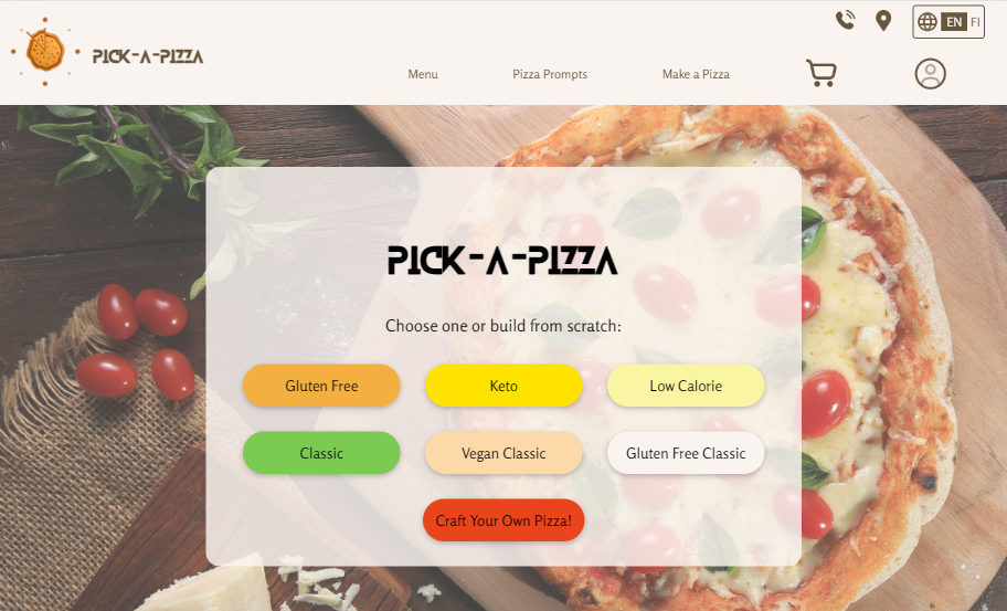 pick-a-pizza app