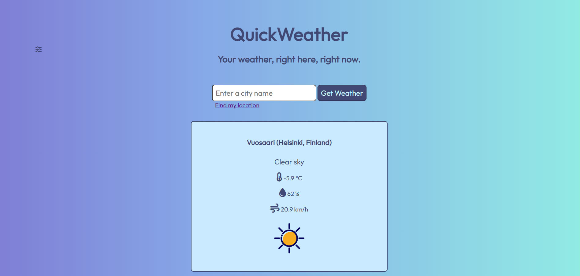 quick weather app